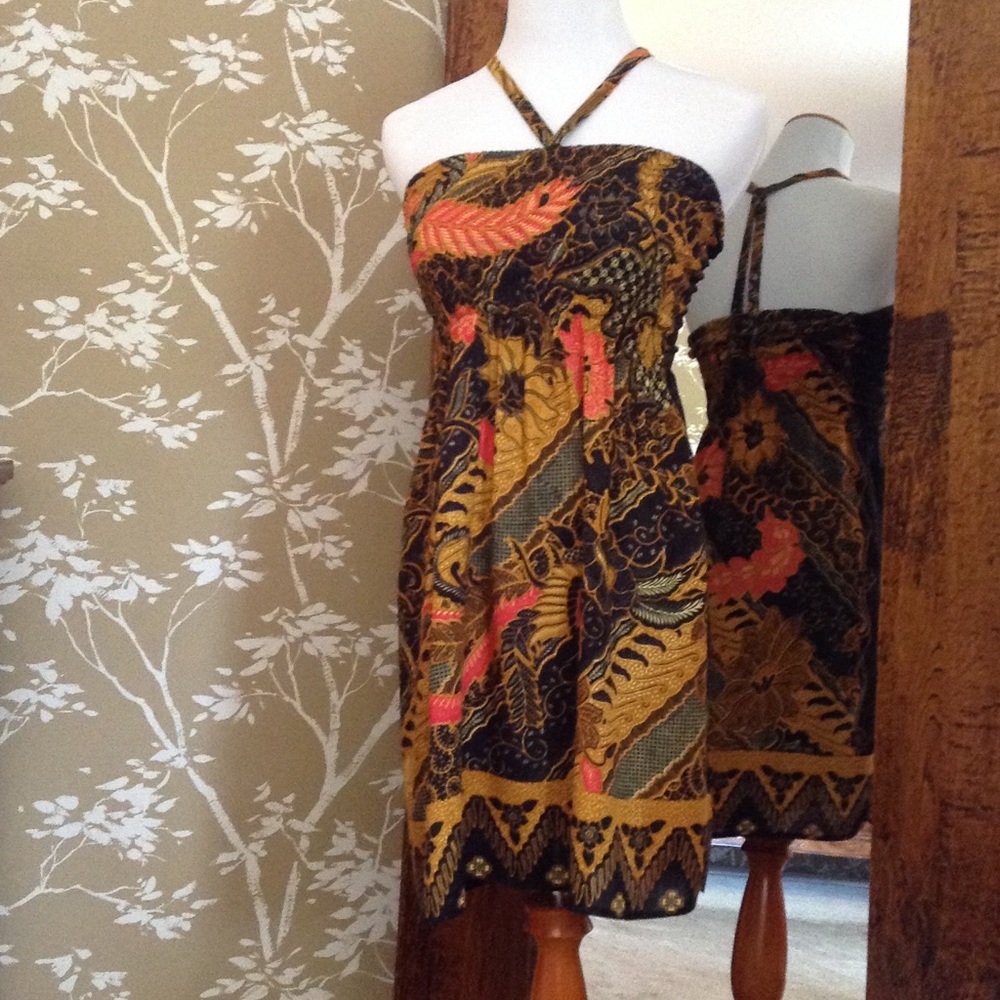 Tropical Print Beach Dress/Coverup